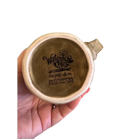 Hand-Painted TableTops Gallery Waterloo Water Lily Mugs Set Of 2 Dishwasher Safe - Picture 3 of 8